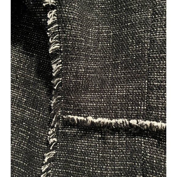 Ann Taylor Black and White Tweed Jacket with Fringe, size small petite - Picture 3 of 5